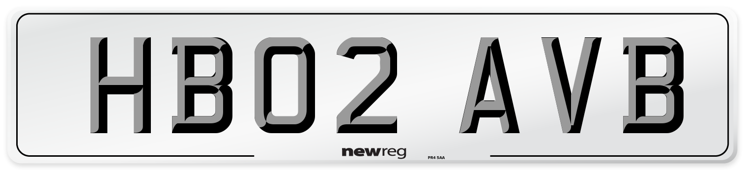HB02 AVB Number Plate from New Reg